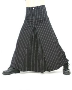 Men Skirt Pin Stripe Black/White