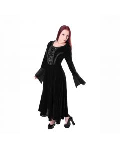 Gothic Mittelalter Kleid Samt schwarz romantisch Barock