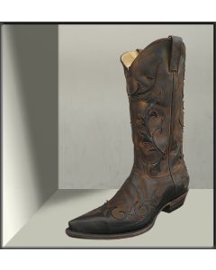 Rancho Westernstiefel braun Oliva Manchado Cowboystiefel